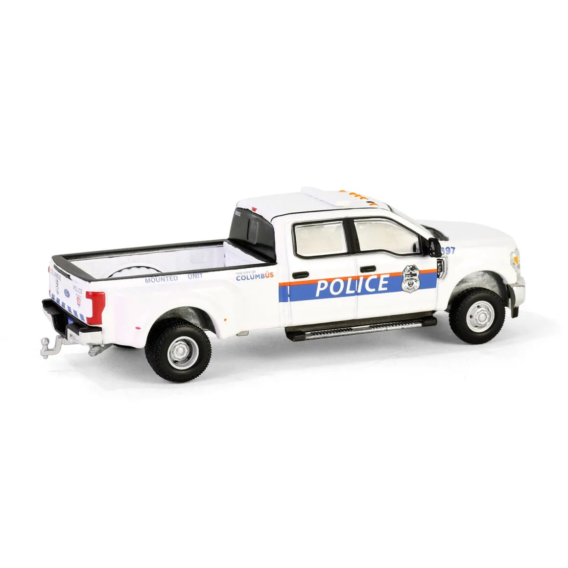 1/64 2019 Ford F-350 XL Dually, Columbus Division of Police Mounted Unit, Dually Drivers Series 15