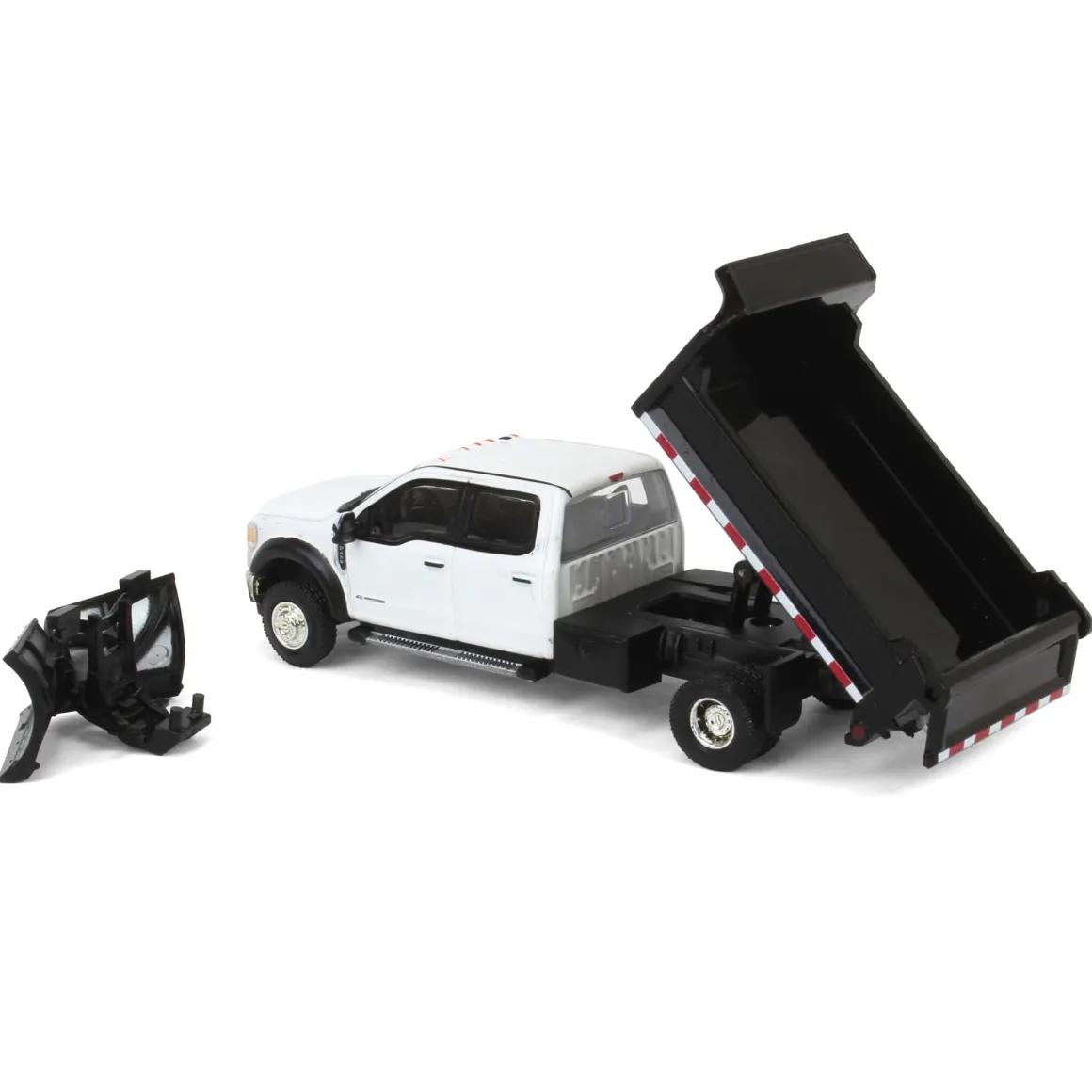 1/64 2020 Ford F-450 XLT Super Duty Dually with V-Plow & Dump Bed, Oxford White, Town & Country Exclusive