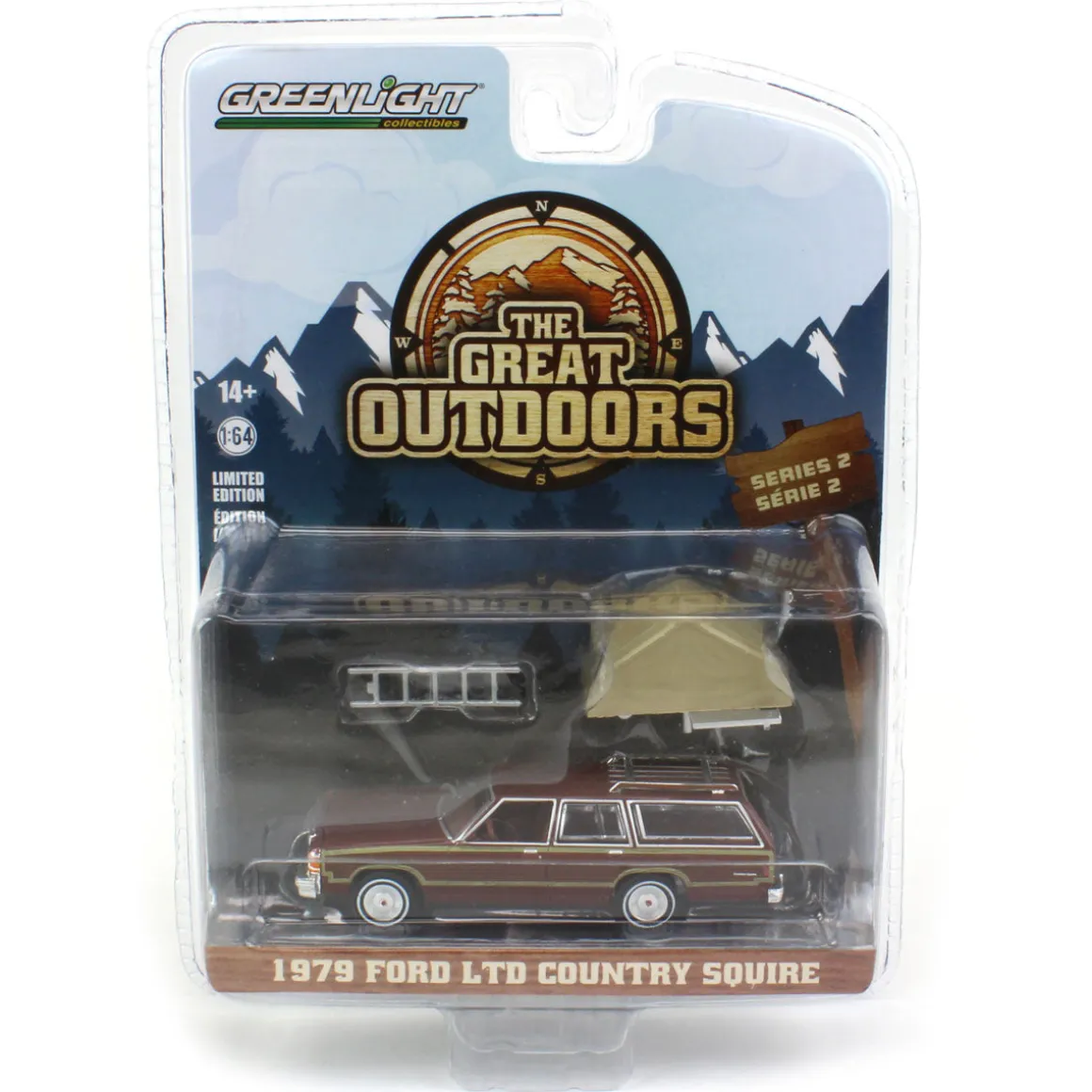 1/64 1979 Ford LTD Country Squire with Cartop Sleeper Tent, Great Outdoors Series 2