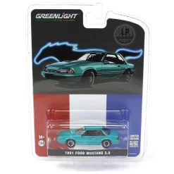 1/64 1991 Ford Mustang 5.0 Calypso Green Coupe, LP Diecast Exclusive