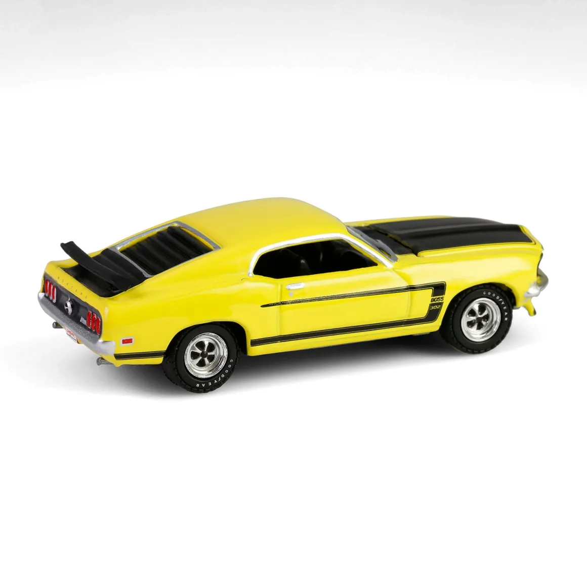 1/64 1969 Ford Mustang Boss 302, Scottsdale 2024, Bright Yellow, Barrett-Jackson Series 15