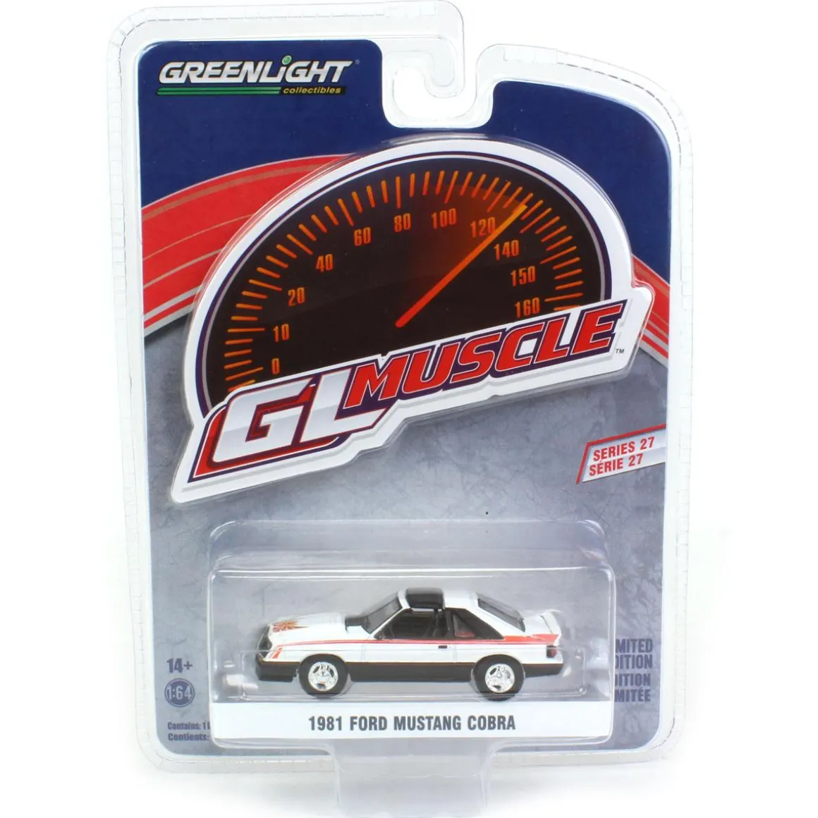 1/64 1981 Ford Mustang Cobra, Polar White, Muscle Series 27