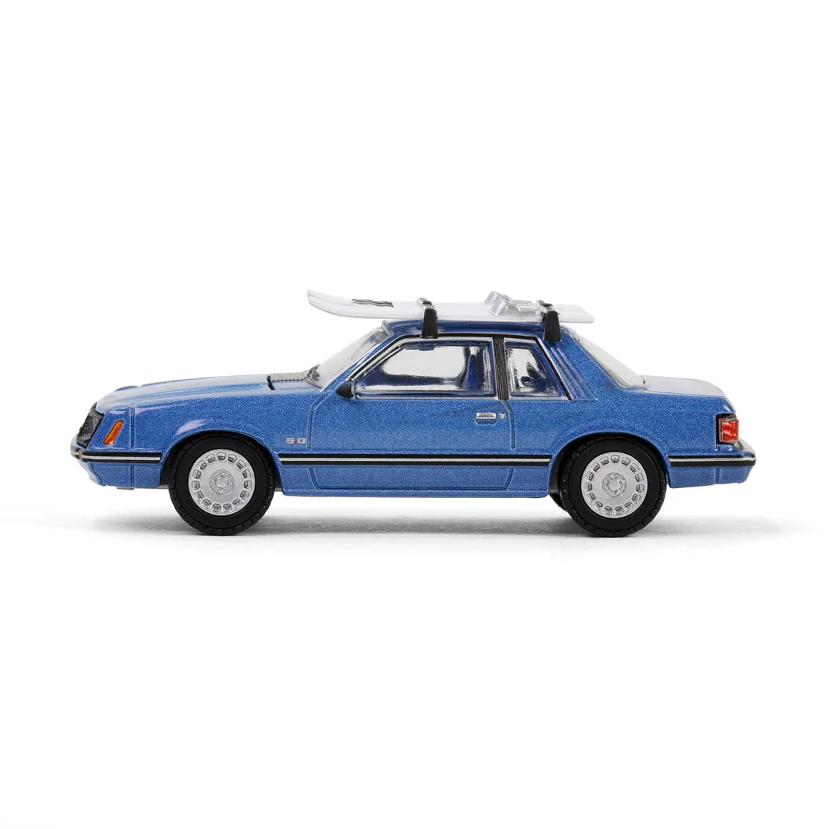 1/64 1981 Ford Mustang Ghia Coupe with Ski Roof Rack, Medium Blue Glow, Hobby Exclusive