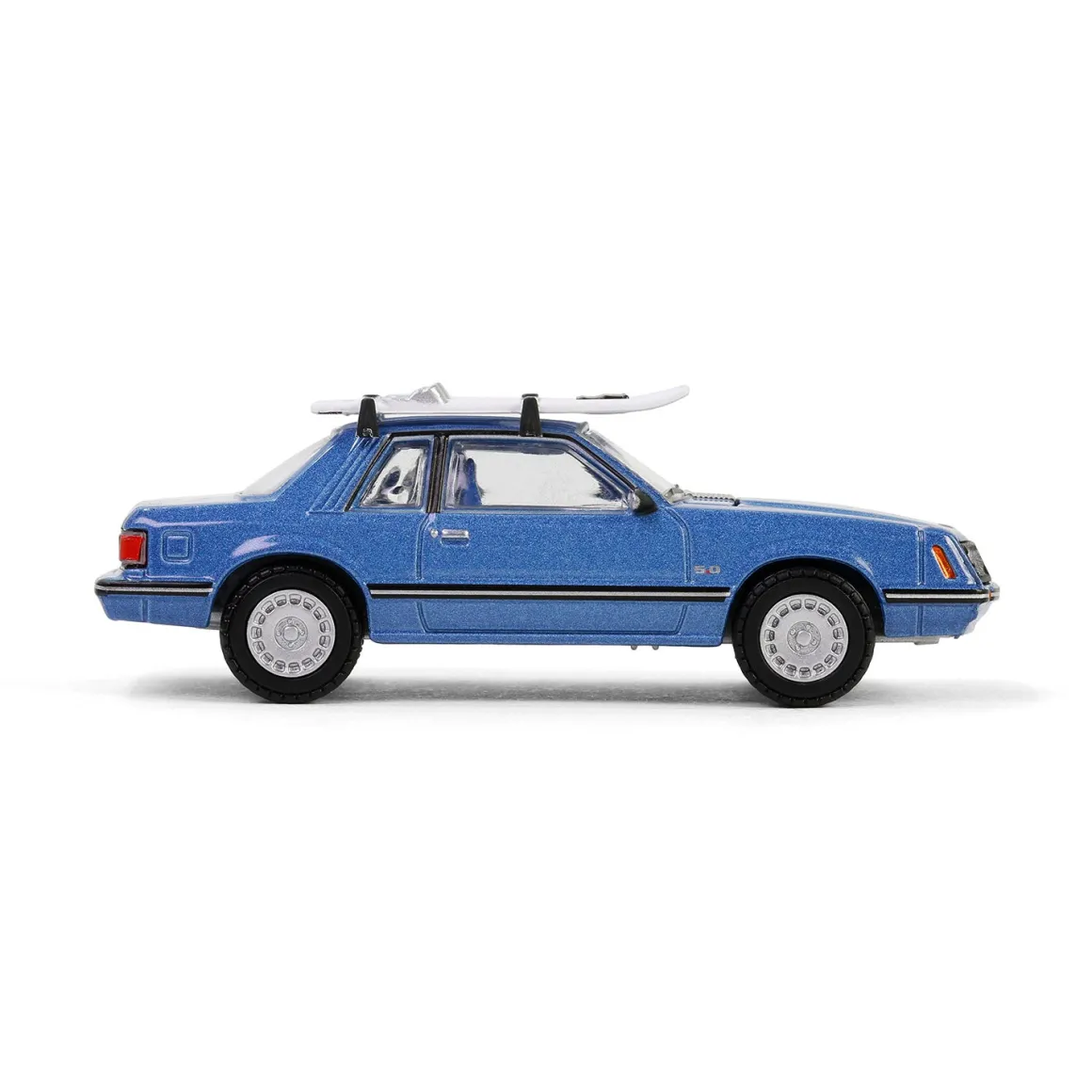 1/64 1981 Ford Mustang Ghia Coupe with Ski Roof Rack, Medium Blue Glow, Hobby Exclusive