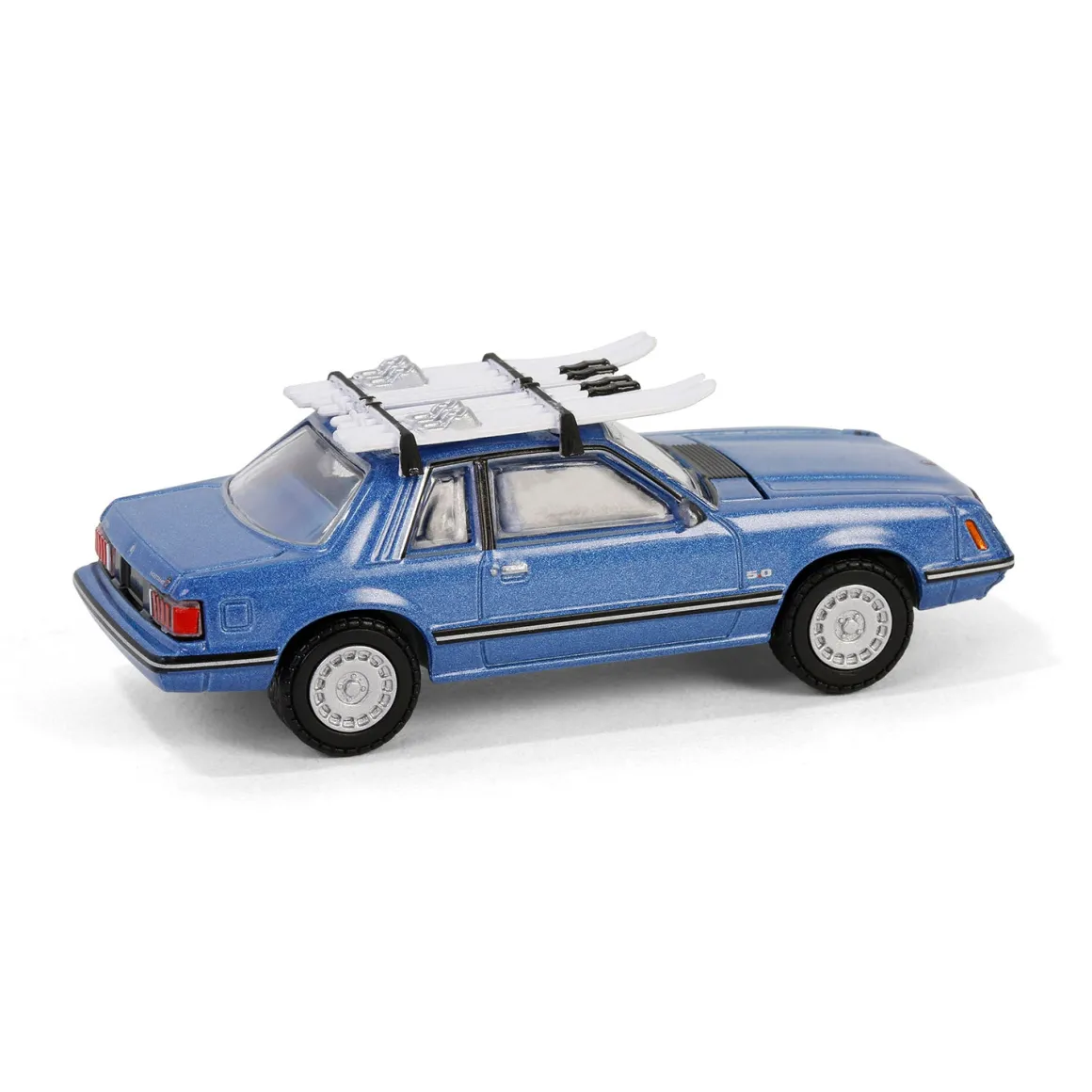 1/64 1981 Ford Mustang Ghia Coupe with Ski Roof Rack, Medium Blue Glow, Hobby Exclusive