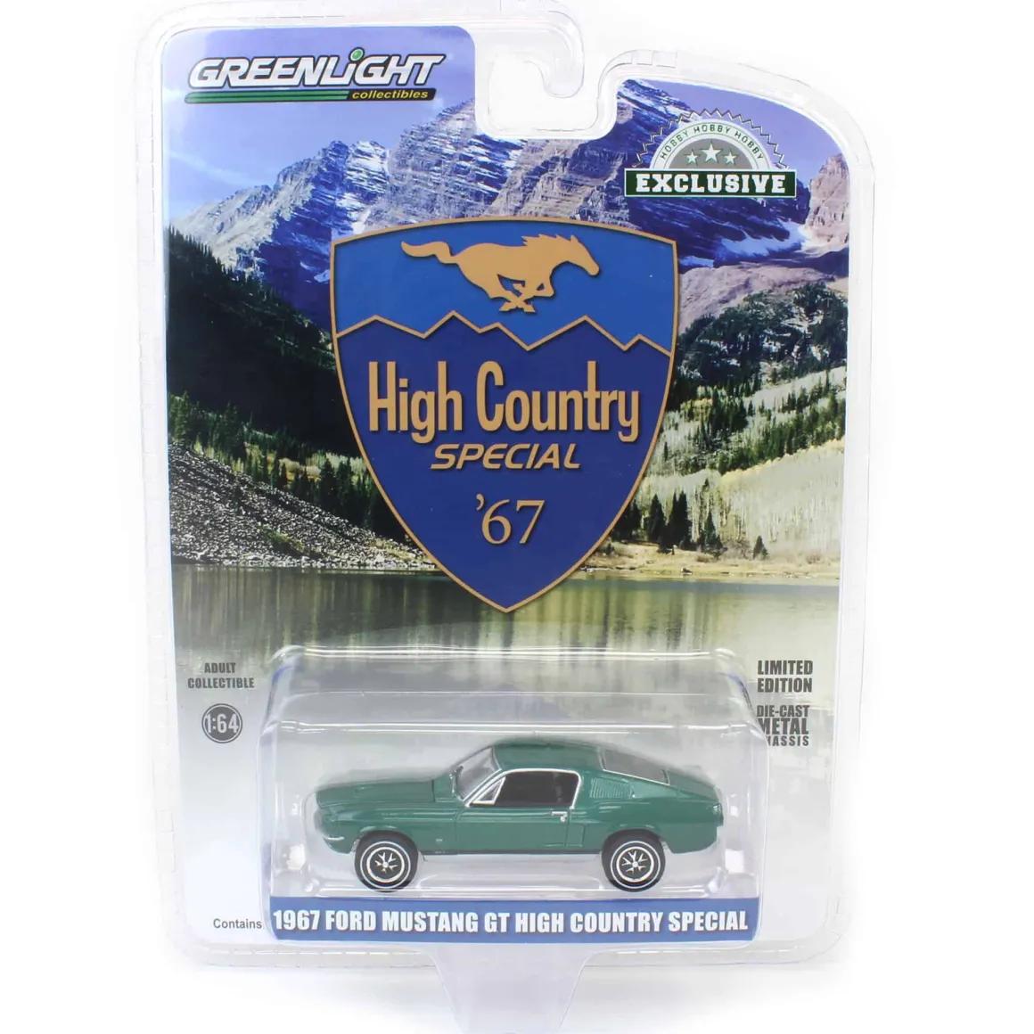 1/64 1967 Ford Mustang GT Fastback High Country Special, Timberline Green, Hobby Exclusive