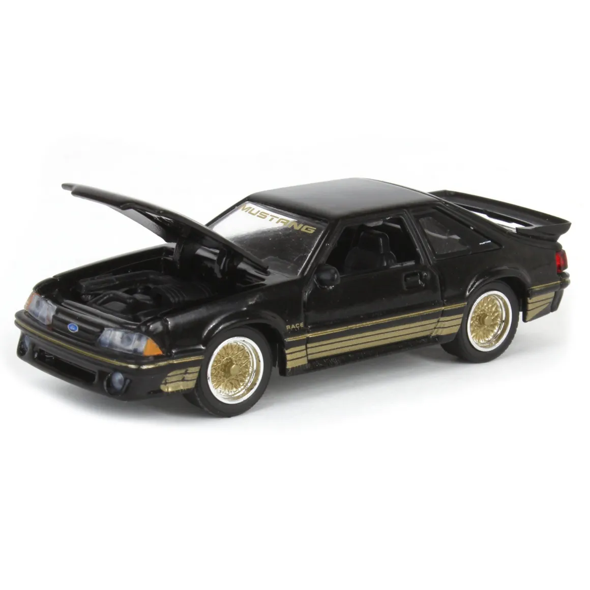 1/64 1988 Ford Mustang SLN with Gold Decals & Rims, Black, LP Diecast Garage Exclusive