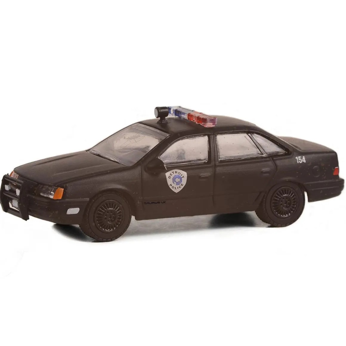 1/64 1986 Ford Taurus LX, Weathered Detroit Metro West Police, Robocop, Anniv Collection Series 15