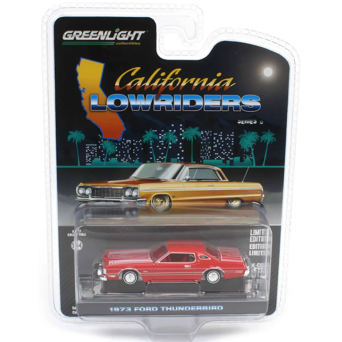 1/64 1973 Ford Thunderbird, Red Custom, California Lowriders Series 6