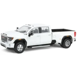 1/64 2022 GMC Sierra 3500 Denali Dually, White Frost, Karson Diecast Exclusive