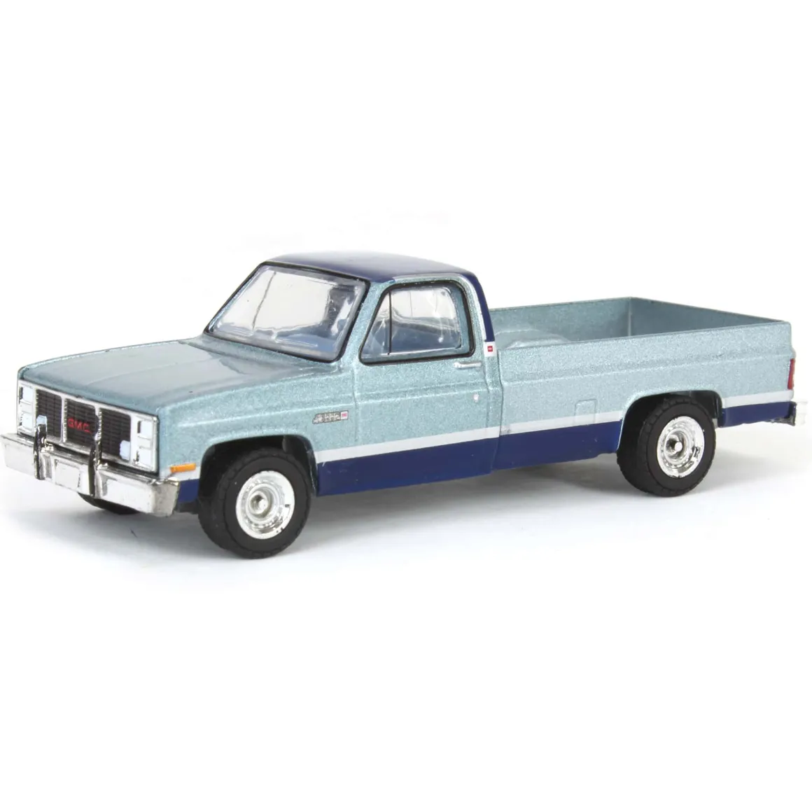 1/64 1985 GMC Sierra Classic K2500, Silver & Midnight Blue, Down on the Farm Series 9