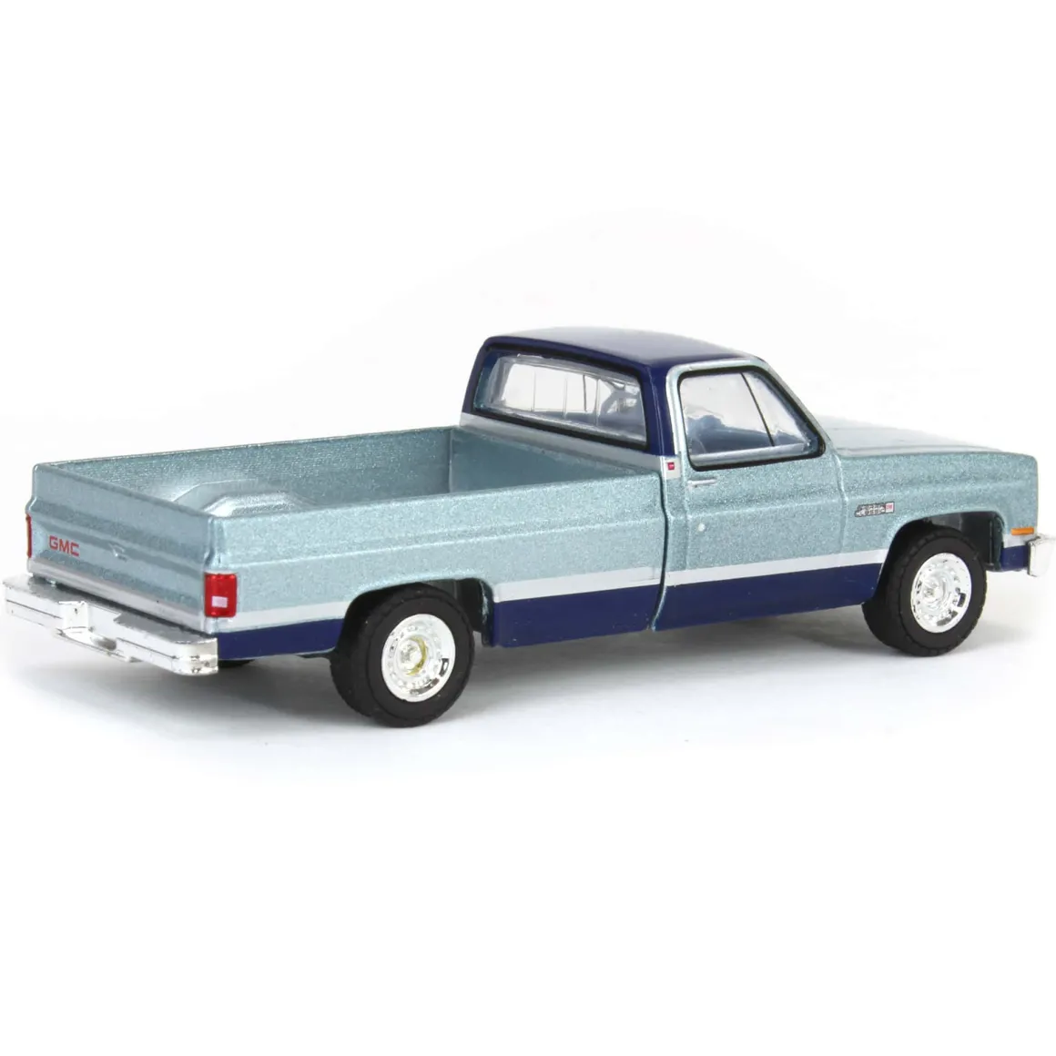 1/64 1985 GMC Sierra Classic K2500, Silver & Midnight Blue, Down on the Farm Series 9