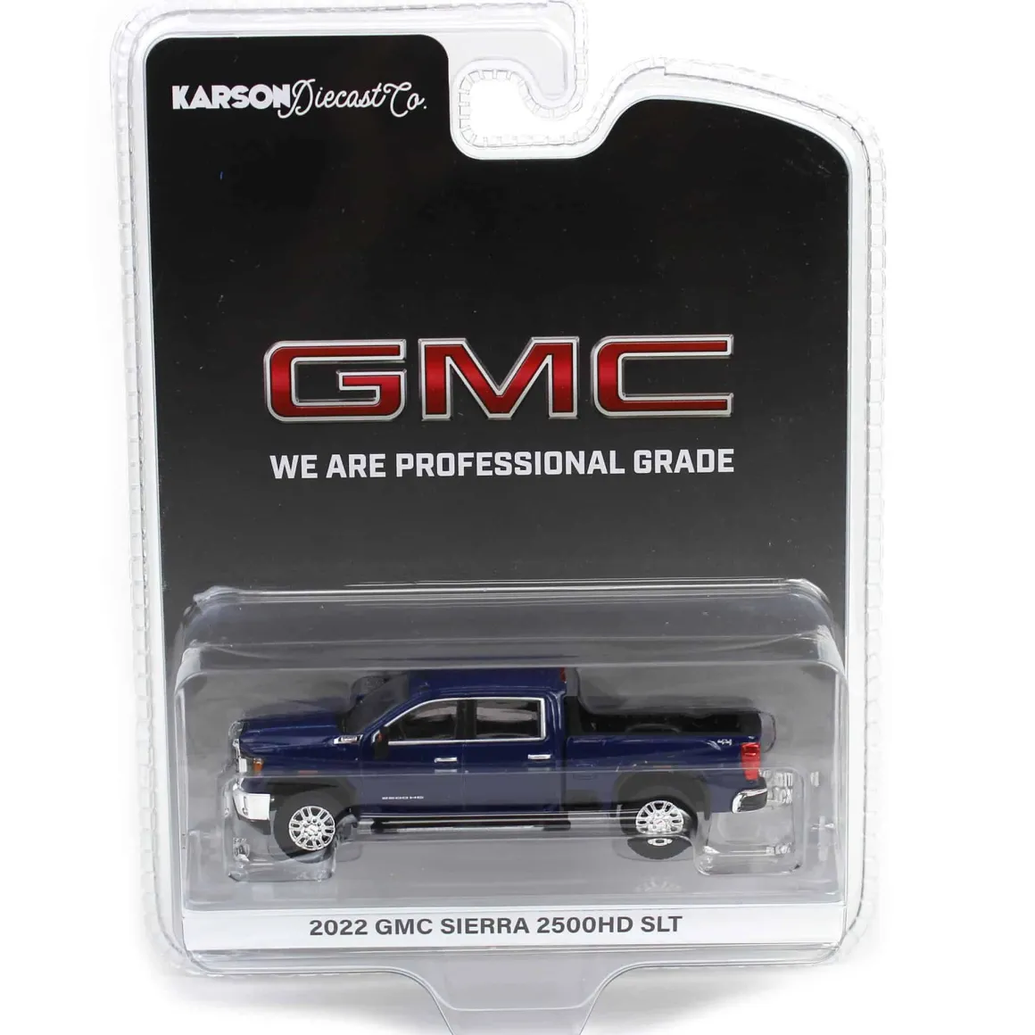 1/64 2022 GMC Sierra 2500HD SLT, Pacific Blue, Karson Diecast Exclusive