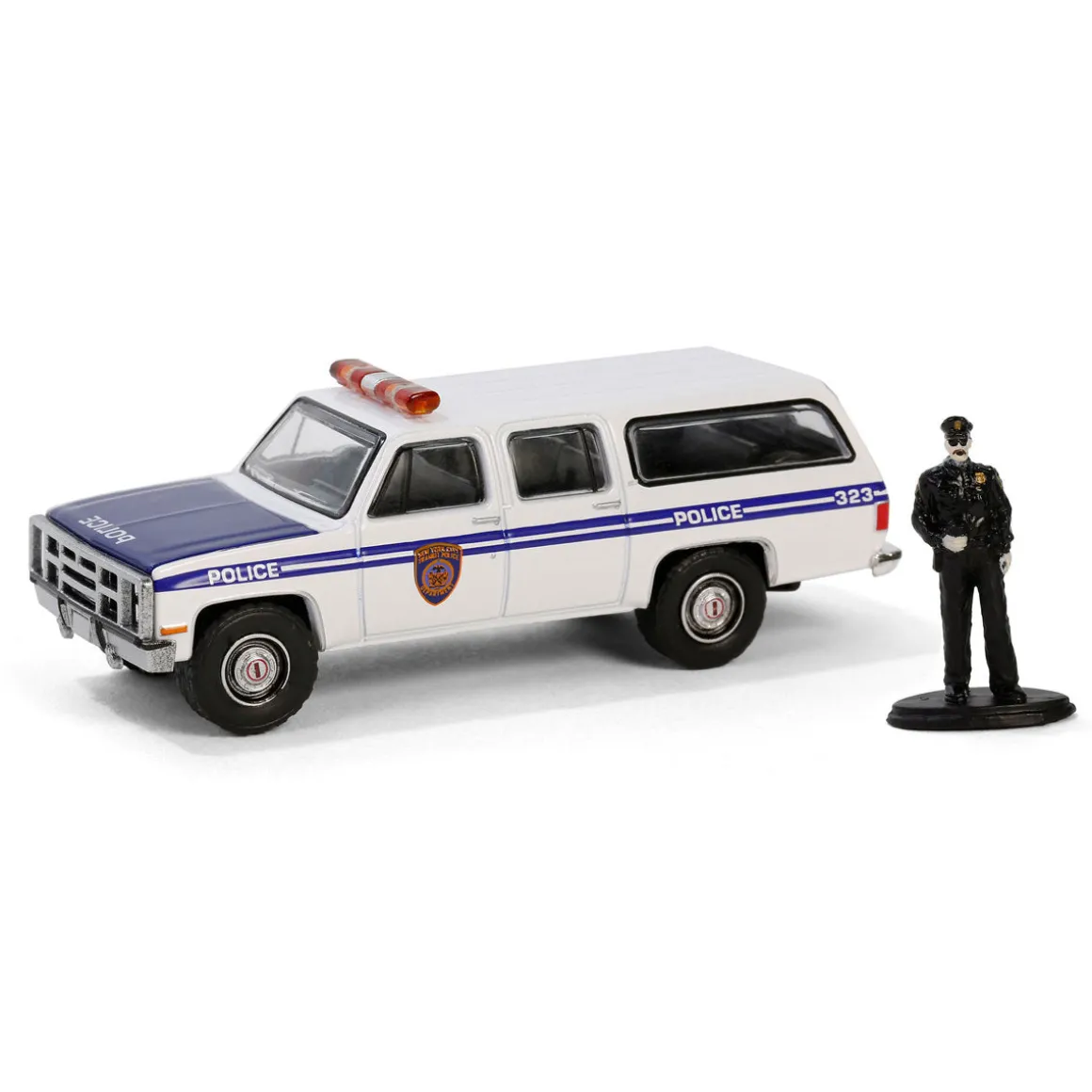 1/64 1985 GMC Suburban 2500, NYC Transit Police Department with Officer, Hobby Shop Series 16