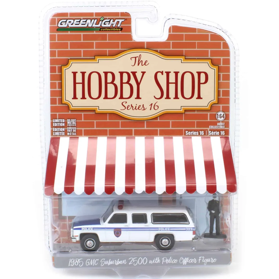 1/64 1985 GMC Suburban 2500, NYC Transit Police Department with Officer, Hobby Shop Series 16