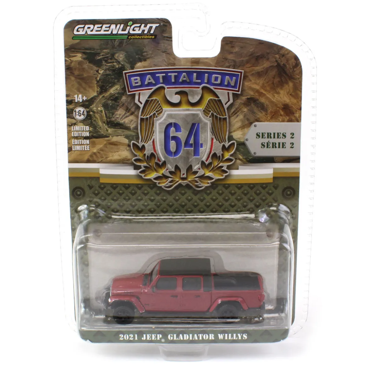 1/64 2021 Jeep Gladiator Willys, Snazzberry, Battalion 64 Series 2