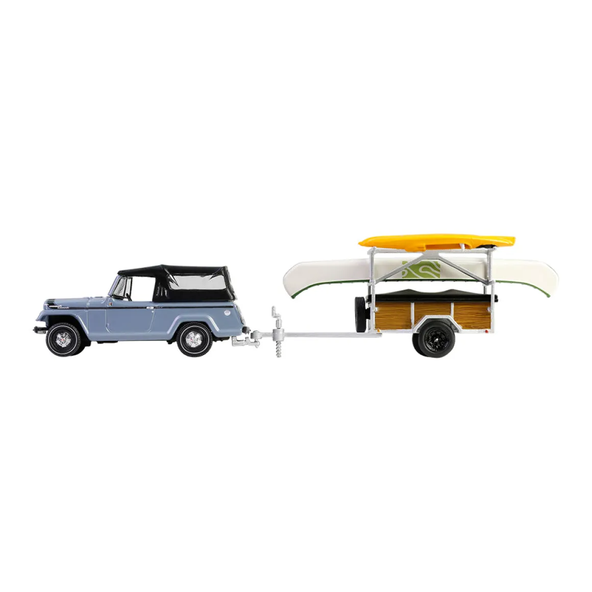 1/64 1968 Jeep Jeepster Commando SC-1 with Canoe Trailer, Gray, Hitch & Tow Series 32