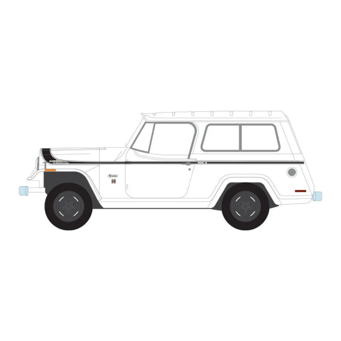 1/64 1971 Jeep Jeepster Commando, White, All-Terrain Series 17