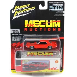 1/64 1970 Mercury Cougar Eliminator, Competition Orange, Mecum Auctions, Johnny Lightning Collector Tin Series 15