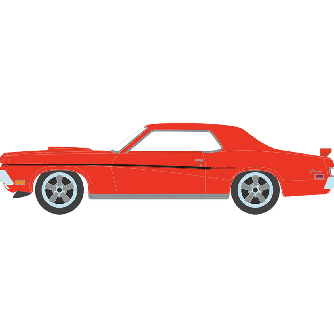 1/64 1969 Mercury Cougar Eliminator, Competition Orange, GreenLight Muscle Series 28