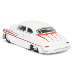 1/64 1950 Mercury Eight Coupe, Matte White with Metallic Orange Scallops, California Lowriders Series 6