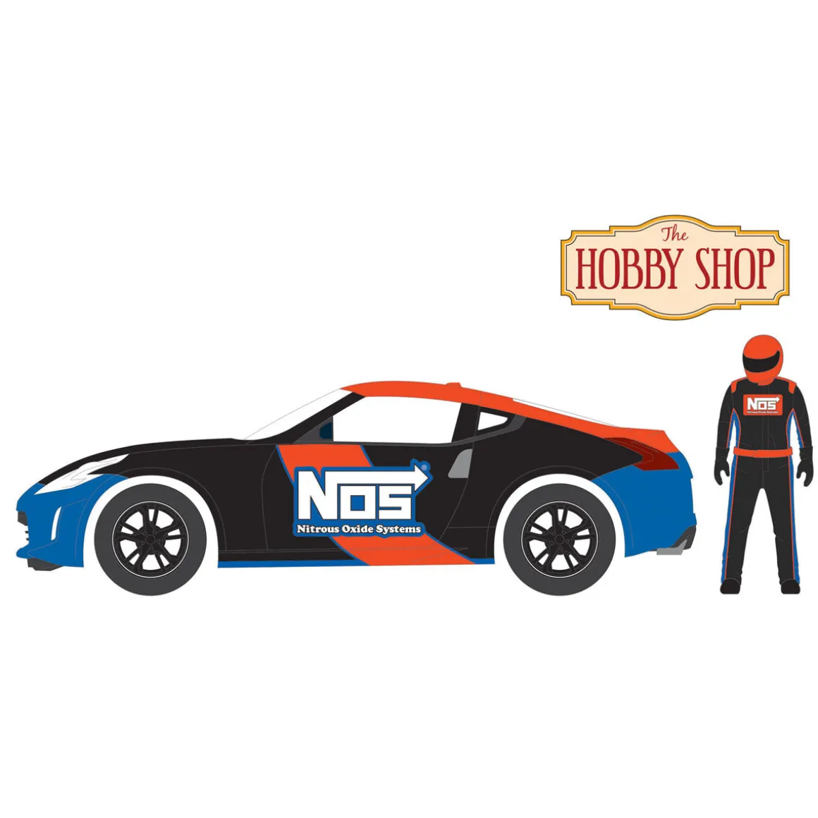 1/64 2020 Nissan 370z with Race Car Driver, NOS Nitrous Oxide Systems, Hobby Shop Series 16