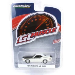 1/64 1970 Plymouth AAR ‘Cuda, Alpine White, GreenLight Muscle Series 29
