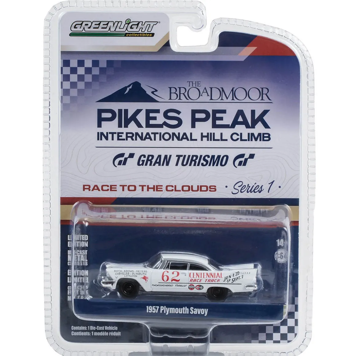 1/64 1957 Plymouth Savoy #62, Joe Giba, Pikes Peak International Hill Climb Series 1