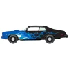 1/64 1974 Pontiac GTO, Black with Blue Flames, Johnny Lightning