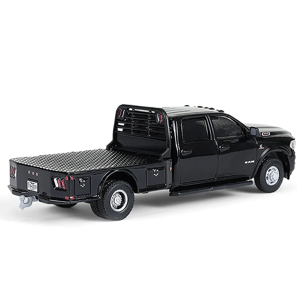 1/64 2023 Ram 3500 Dually Flatbed, Black, Dually Drivers Series 16