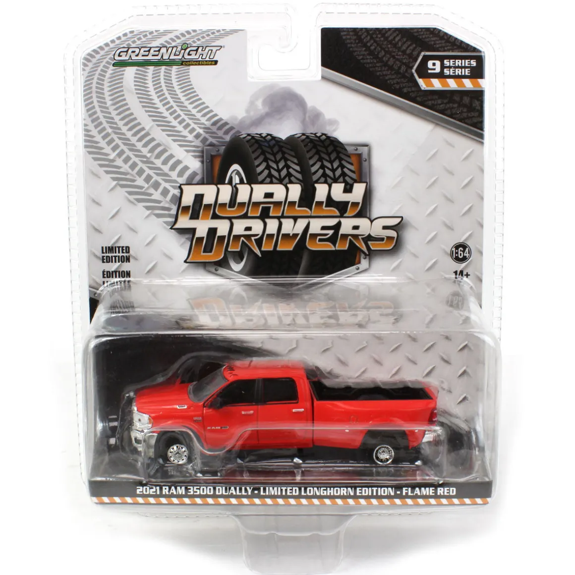 1/64 2021 RAM 3500 Dually, Longhorn Edition, Flame Red