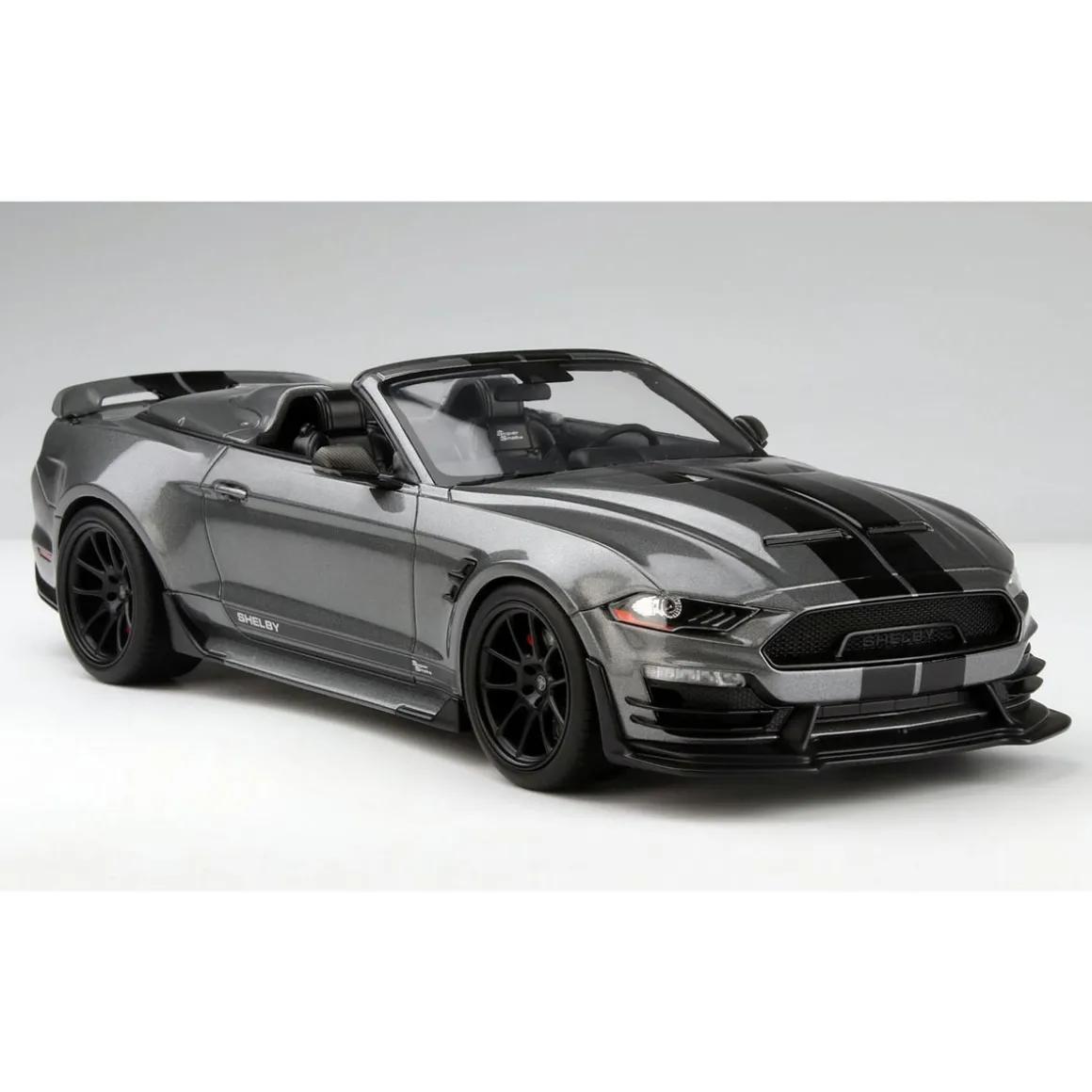 1/18 2021 Shelby Super Snake Speedster Convertible, Gray with Black Stripes, Acme Diecast