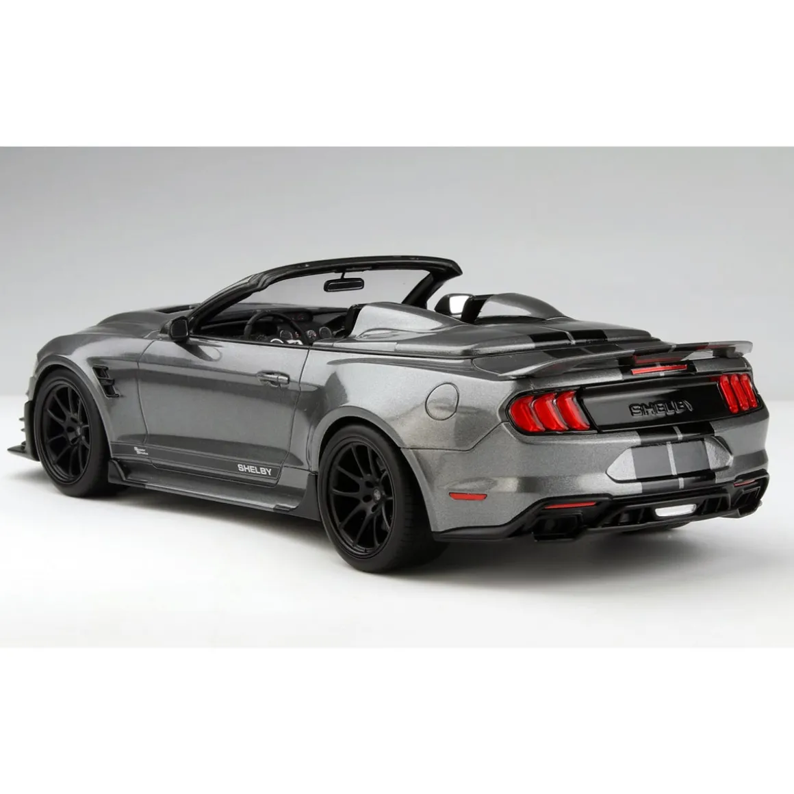 1/18 2021 Shelby Super Snake Speedster Convertible, Gray with Black Stripes, Acme Diecast