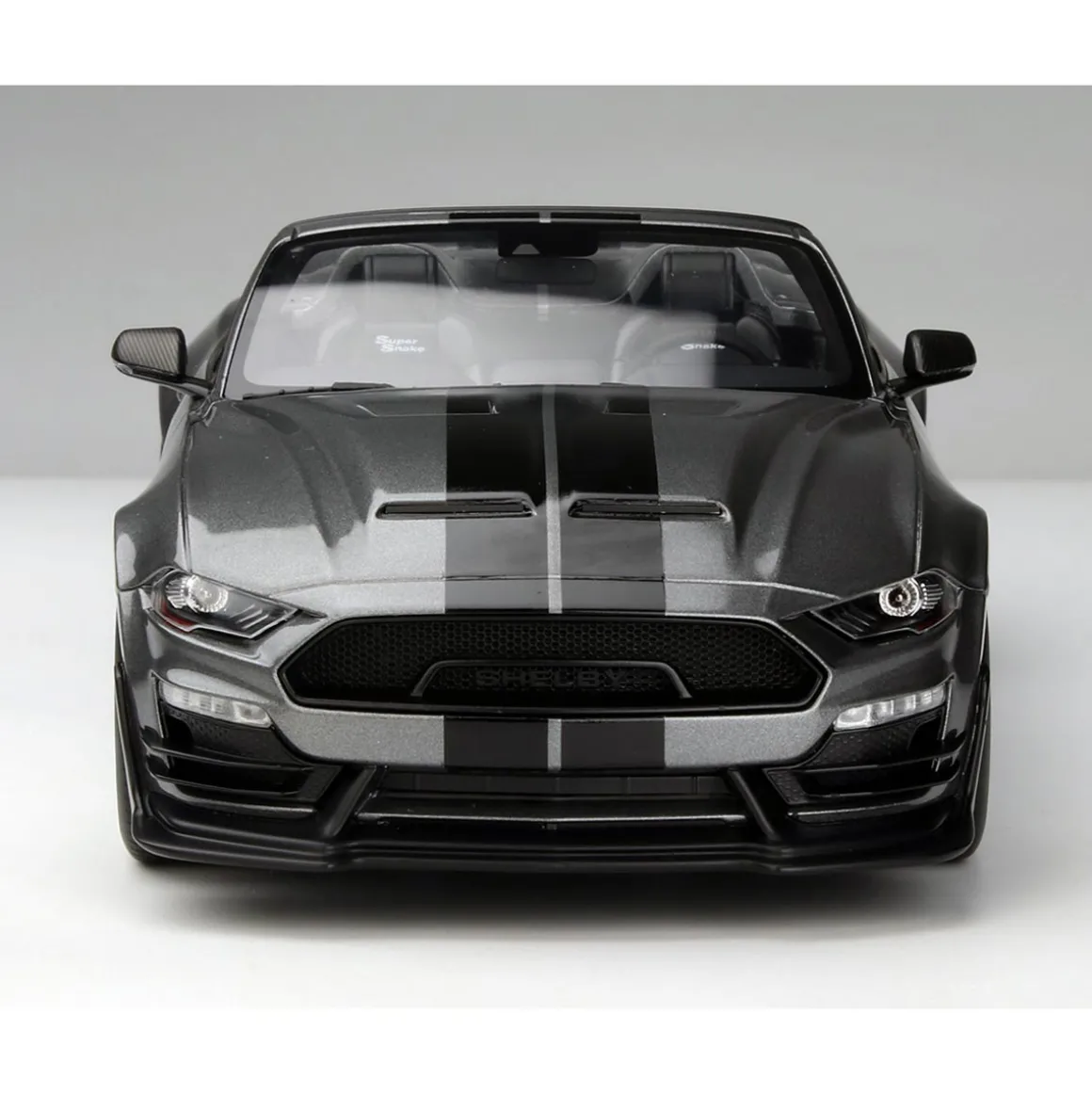 1/18 2021 Shelby Super Snake Speedster Convertible, Gray with Black Stripes, Acme Diecast