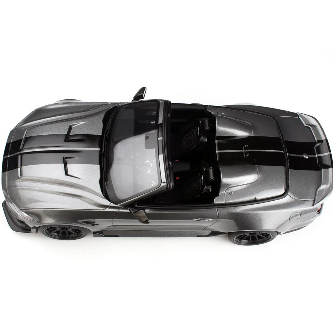 1/18 2021 Shelby Super Snake Speedster Convertible, Gray with Black Stripes, Acme Diecast