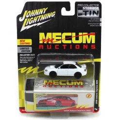 1/64 2006 Subaru Impreza WRX, White with Black Rims, Mecum Auctions, Johnny Lightning Collector Tin Series 15