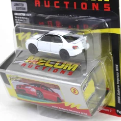 1/64 2006 Subaru Impreza WRX, White with Black Rims, Mecum Auctions, Johnny Lightning Collector Tin Series 15