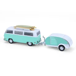 1/64 1971 Volkswagen Type 2 with Surfboards & Teardrop Trailer, Hitch & Tow Series 33