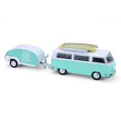 1/64 1971 Volkswagen Type 2 with Surfboards & Teardrop Trailer, Hitch & Tow Series 33