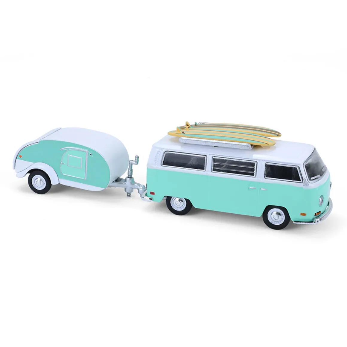 1/64 1971 Volkswagen Type 2 with Surfboards & Teardrop Trailer, Hitch & Tow Series 33