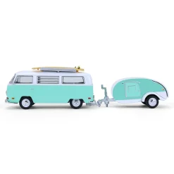 1/64 1971 Volkswagen Type 2 with Surfboards & Teardrop Trailer, Hitch & Tow Series 33