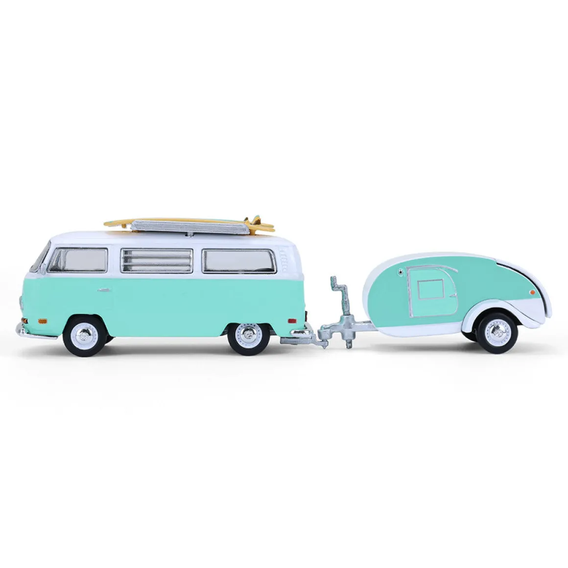 1/64 1971 Volkswagen Type 2 with Surfboards & Teardrop Trailer, Hitch & Tow Series 33