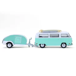 1/64 1971 Volkswagen Type 2 with Surfboards & Teardrop Trailer, Hitch & Tow Series 33
