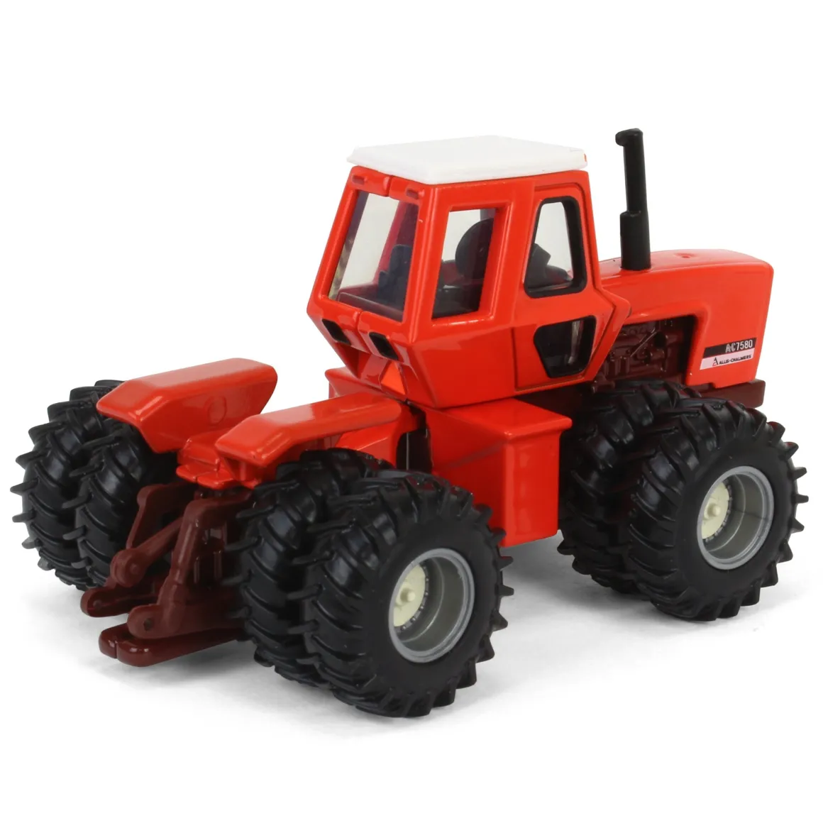 1/64 Allis Chalmers 7580 Maroon Belly with Semi & Lowboy Trailer