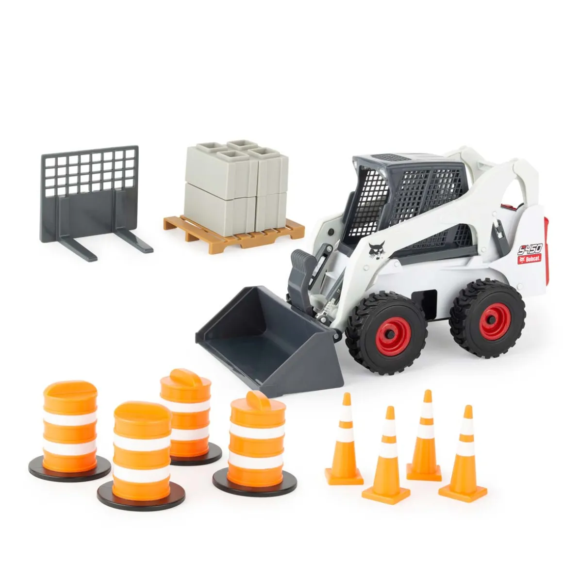 1/16 Big Farm Bobcat S450 Skid Steer Set with Accessories