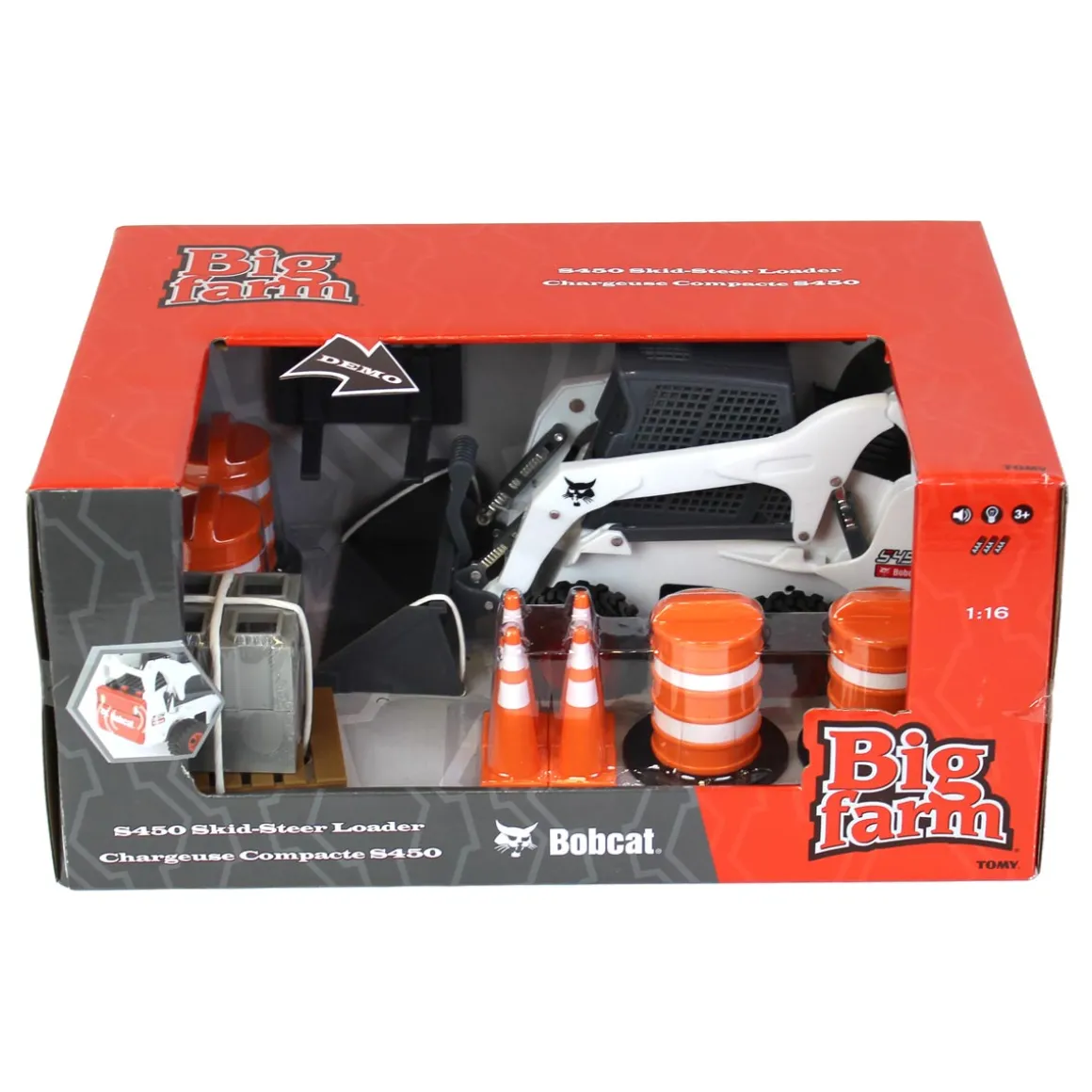 1/16 Big Farm Bobcat S450 Skid Steer Set with Accessories