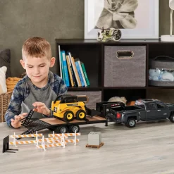 1/16 Big Farm Chevy Dually Quad Cab with Gooseneck Trailer and John Deere Skid Steer