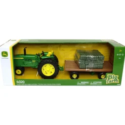 1/16 Big Farm John Deere 4020 Narrow Front with Hay Wagon and 36 Bales