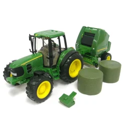 1/16 Big Farm John Deere 7330 with 854 Round Baler & 2 Bales