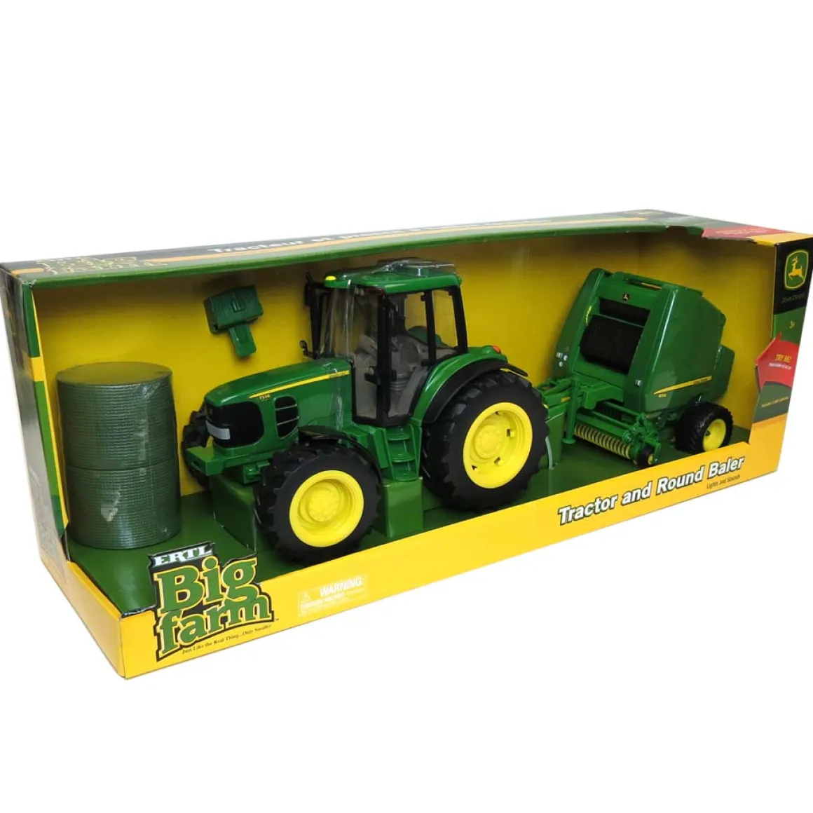 1/16 Big Farm John Deere 7330 with 854 Round Baler & 2 Bales